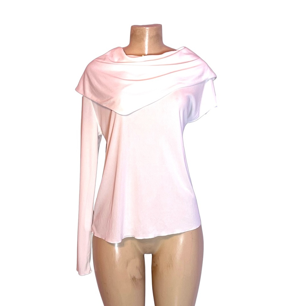 BRAND NEW ZARA ONE LONG SLEEVE WHITE POLYESTER BLOUSE SIZE MED